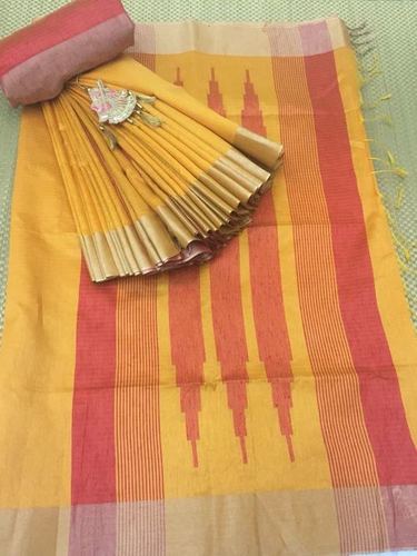 Yellow Tussar Vaani Silk Saree