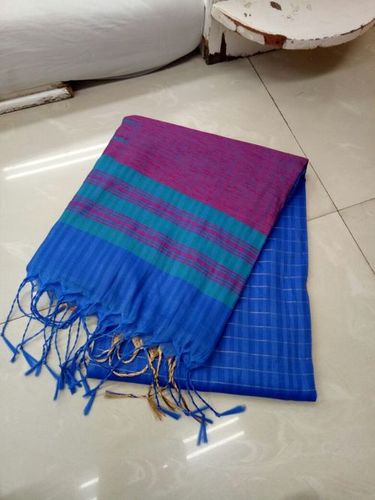 Blue Tussar Korvai Silk Saree