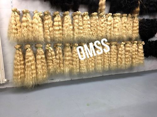 Human Hair Supplier - 16 Inch Blonde Wavy Human Hair, Intact Cuticle, Soft Texture, Versatile Styles, Easy to Manage