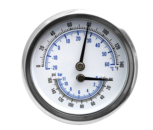 Stainless Steel Analog Thermo-manometer