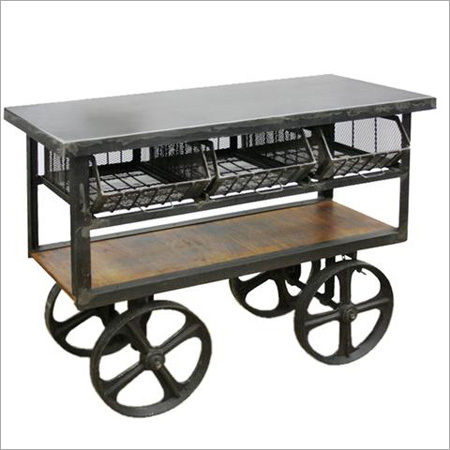 Polish Industrial Cart Table