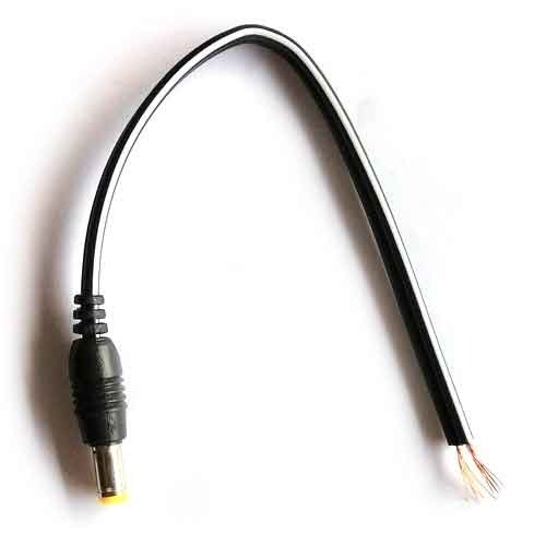 Brass DC Pin With Cable - Brass Material Rated Voltage 12 Volt (V) Black Color | Designed for Industrial Use