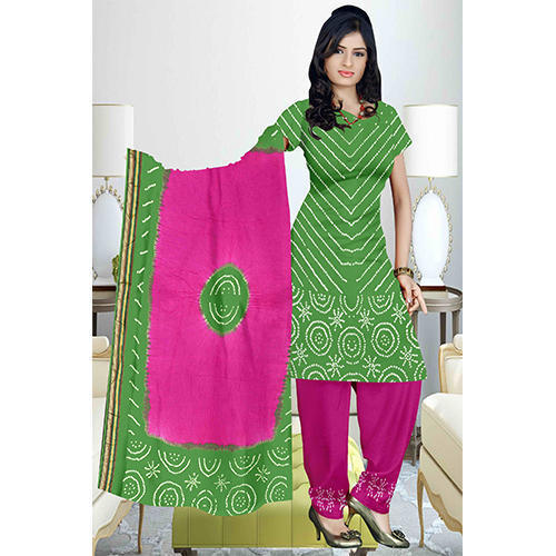 Green Bandhej Suit