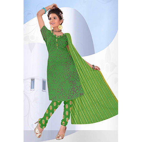 Green Bandhej Suit