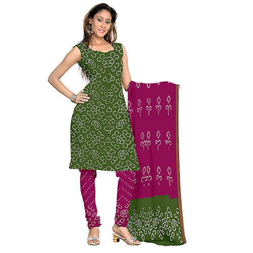 Green Bandhej Suit