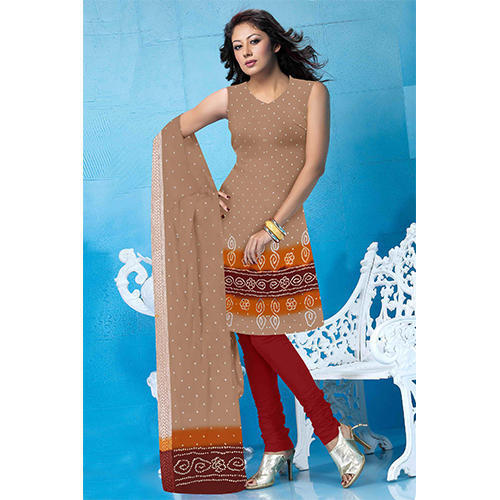 Light Brown Bandhej Suit