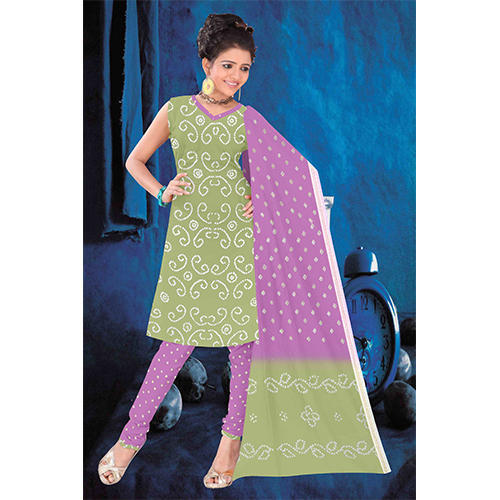 Light Green Bandhani Suit