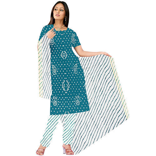 Cadet Blue Fancy Bandhej Suit