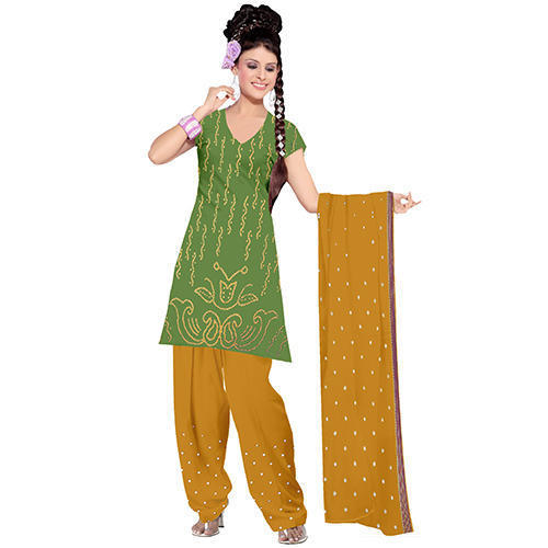 Green Bandhani Fancy Suit