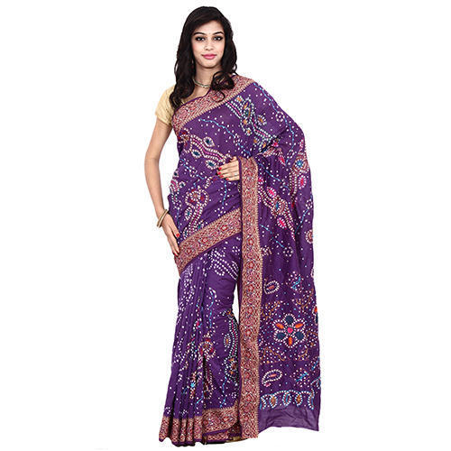 Bandhani Lavender Print Saree