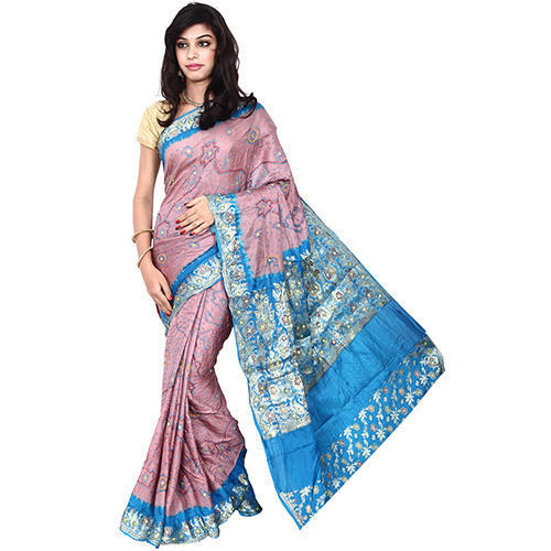 Bandhej Sky Blue Saree