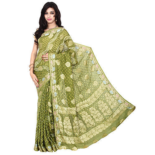 Mehandi Bandhej Saree