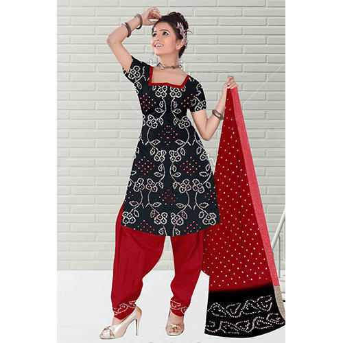 Bandhani Black Print Suit