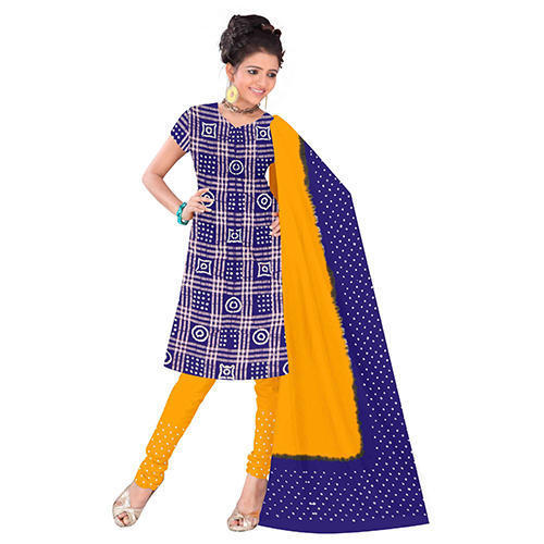 Bandhej Blue Print Suit