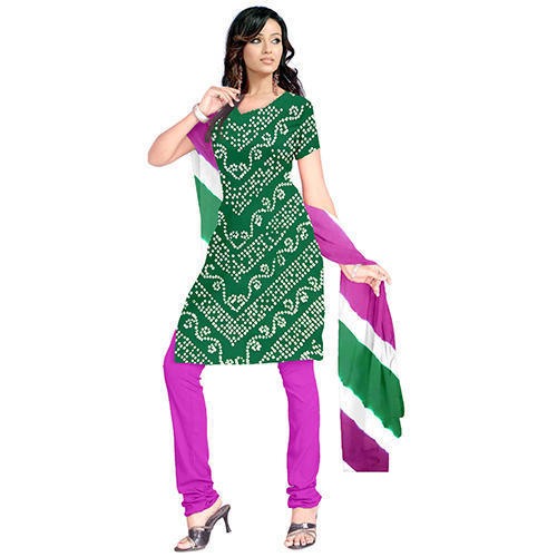 Green Bandhej Suit