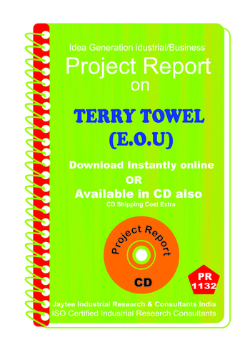 Terry Towel (E.O.U) manufacturing Project Report ebook