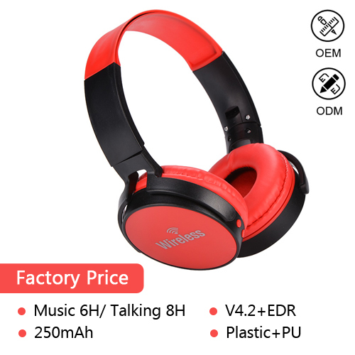 RSH 950BT Wireless Headphones - Plastic + PU, 250mAh Battery, Bluetooth V4.2+EDR | Noise Canceling, 33ft Range, 6hrs Talk/Music Time, Multiple Colors