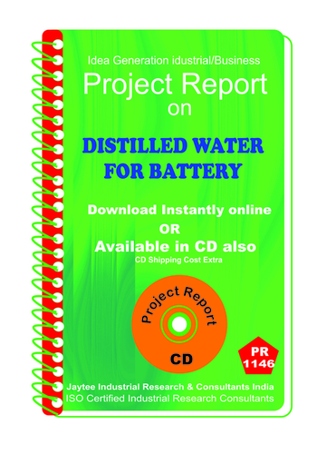 Distilled Water for Battery manufacturing ebook