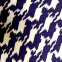 Printed Linen Fabric - 58 Inches, 150 Gsm, Blue Houndstooth Pattern | Excellent Moisture Absorbency, Alluring Look, Elegant Finish