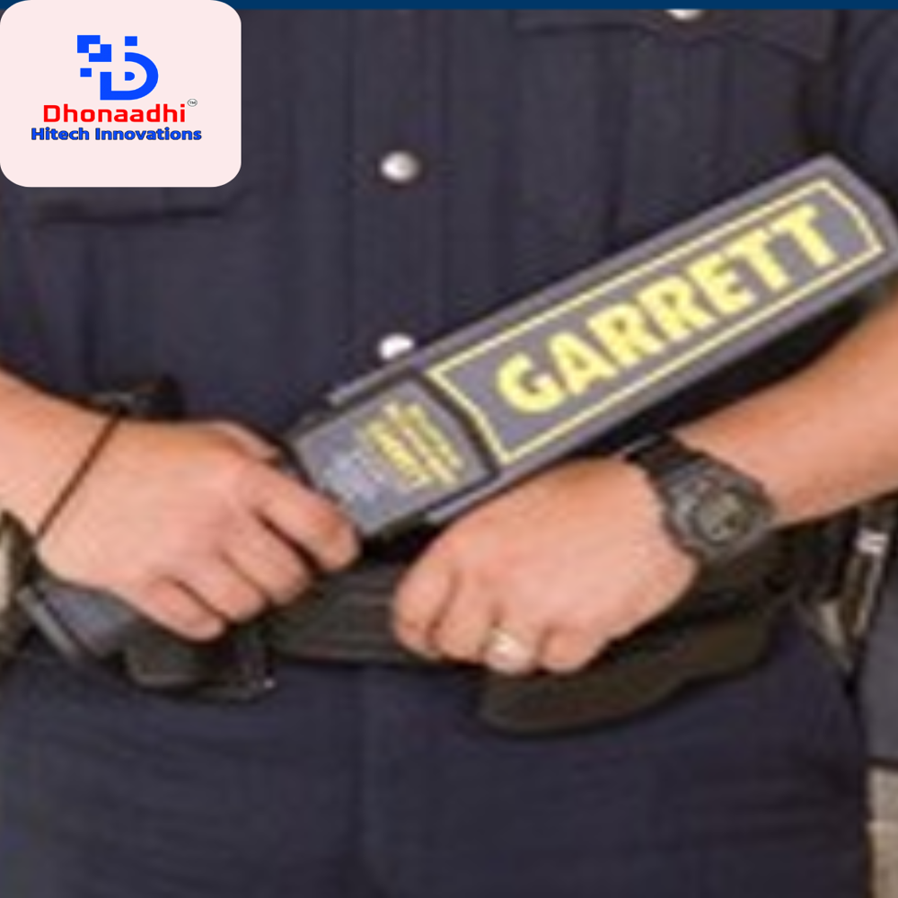 Hand Held Metal Detector - Metal, 2kHz Operating Frequency, 9V Battery with 100 Hours Life | Alarm: Speaker, Vibrator, LED Alerts, 24 Month Warranty