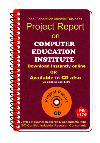 Computer Education Institute establishment Project Report ebook