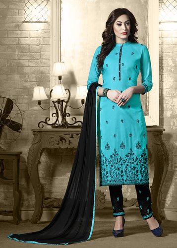 Sky Blue Cotton Salwar Suits