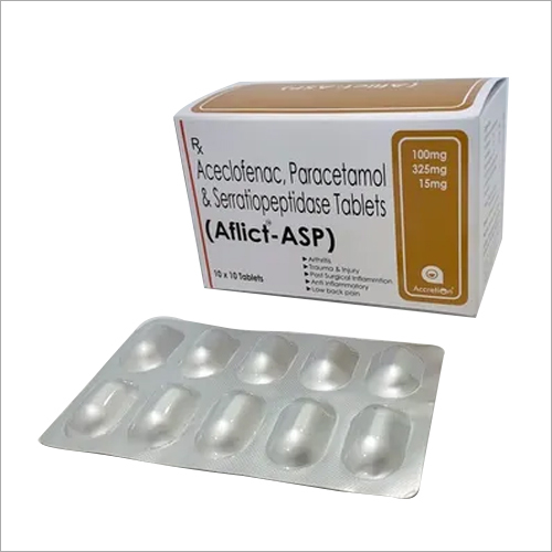 Aceclofenac 100mg+Paracetamol 325mg+Serratiopeptidase(EC)15mg By ACCRETION PHARMACEUTICALS