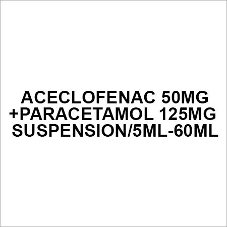 Aceclofenac 50mg+Paracetamol 125mg suspension 5ml-60ml