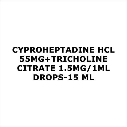 Cyproheptadine HCL 55mg+Tricholine citrate 1.5mg 1ml Drops-15 ml