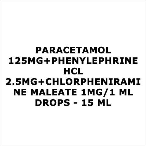Paracetamol 125mg+Phenylephrine HCL 2.5mg+Chlorpheniramine Maleate 1mg 1 ml Drops - 15 ml