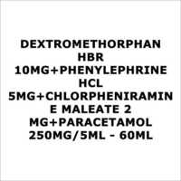 Dextromethorphan HBR 10mg+Phenylephrine HCL 5mg+Chlorpheniramine maleate 2 mg+Paracetamol 250mg 5ml - 60ml