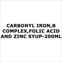 Carbonyl iron,B complex,Folic acid and zinc syup-200ml