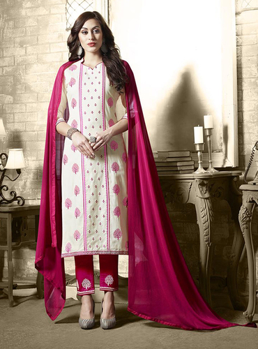 Pink & White Designer Salwar Suits