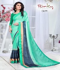 Sky Blue Bangalore Silk Saree