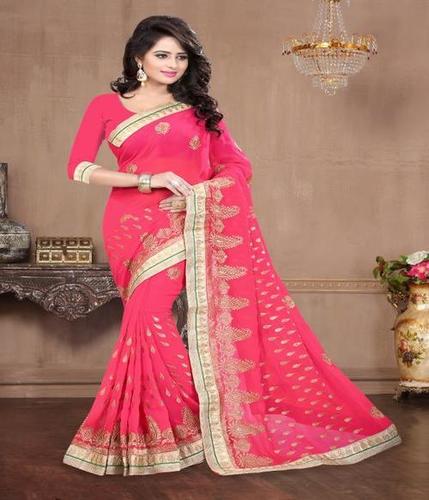 Pink Fancy Chiffon Saree