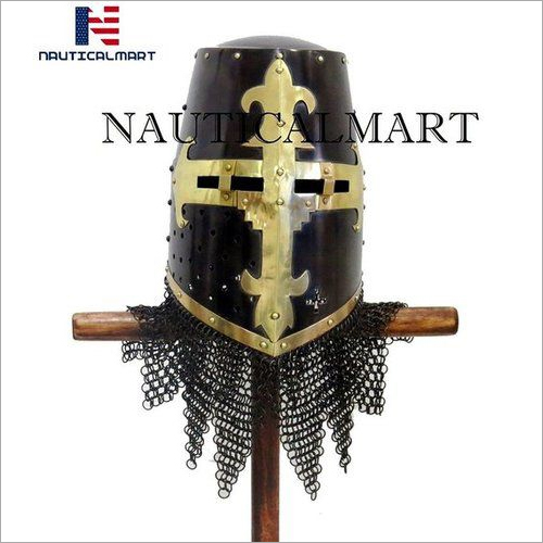 NAUTICAL MART Knight Crusader Armour Helmet Wearable Halloween Costume Larp/Reenactment By Nautical Mart Inc.