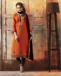 Orange Churidar Salwar Suits