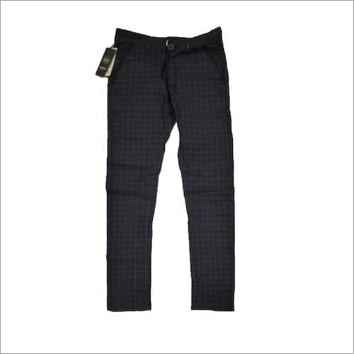 Black Slim Fit Checks Trouser By IBN ABDUL MAJID PRIVATE LIMITED