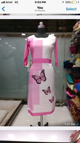 Pink & White American Crepe