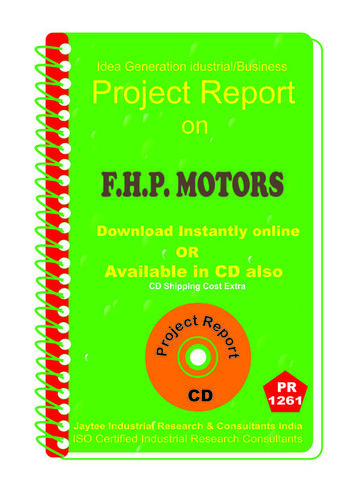 F.H.P Motors manufacturing Project Report ebook