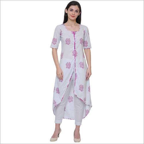 Kurtis - Cotton, 45 Inches, White | Stylish Design, Floral Embroidery, Comfortable Fabric, Perfect Fit