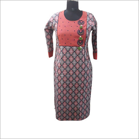 Ladies Double Print Cotton Kurti