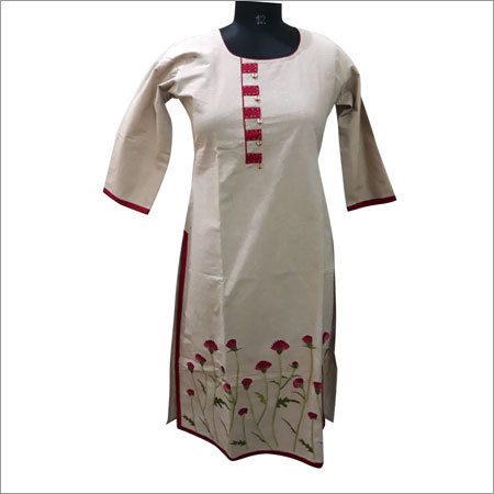 Ladies Rayon Slub Print Kurti