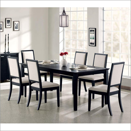 Leather Class High Black Dining Set