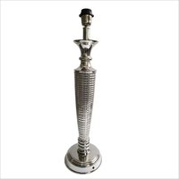 Table Lamp - Metal Construction, 60.5x18.5 Cm, Nickel Finish | Modern Design, Energy-saving Light, Stable Round Base