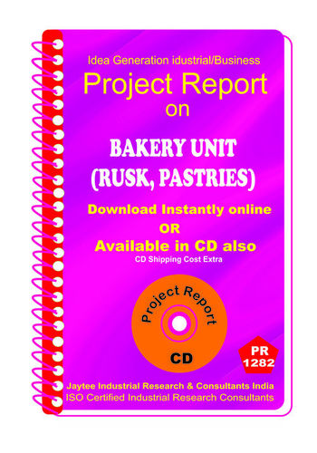 Bakery Unit (Rusk, Pastries) etc manufacturing eBook