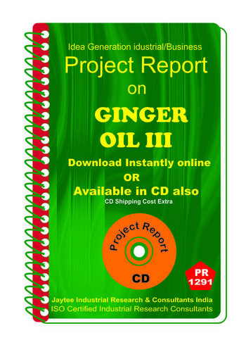 Ginger Oil manufacturing Project Report eBook