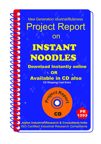 Instant Noodles manufacturing Project Report eBook