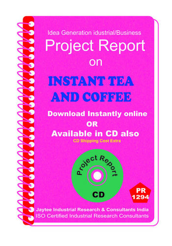 Instant Tea and Coffee II manufacturing Project Report eBook