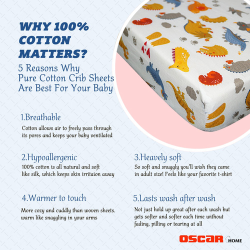 100% Cotton Crib Fitted Sheet Ultra-Soft Fitted Crib Sheets